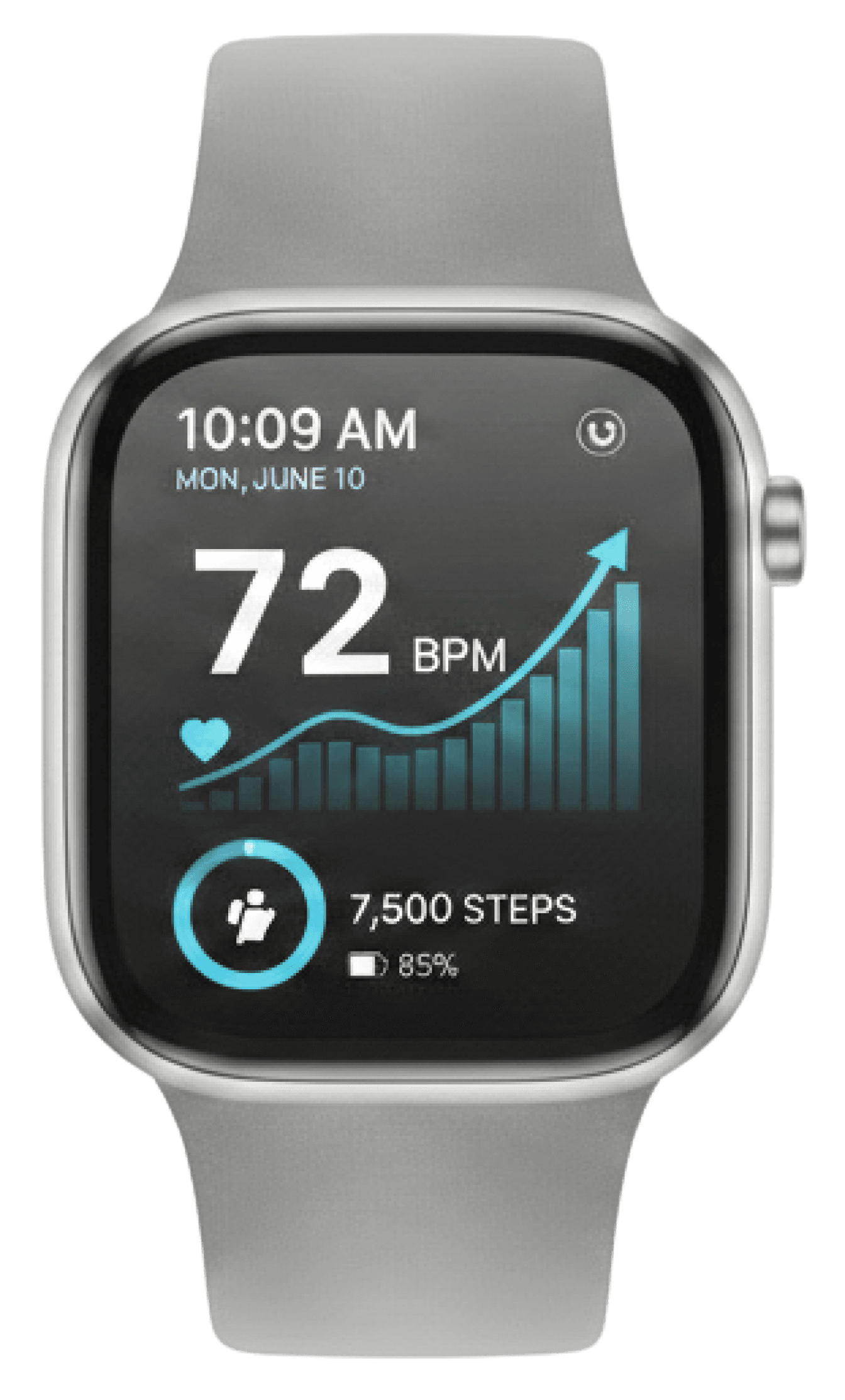 Smartwatch showing health metrics